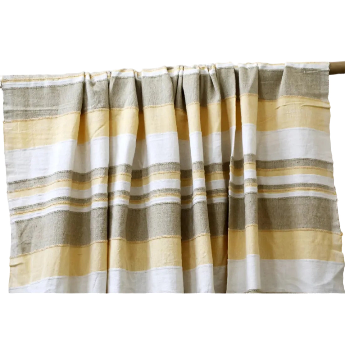 Handloom Cotton Throw — Clay Brown & Off-White, Artisan Handwoven