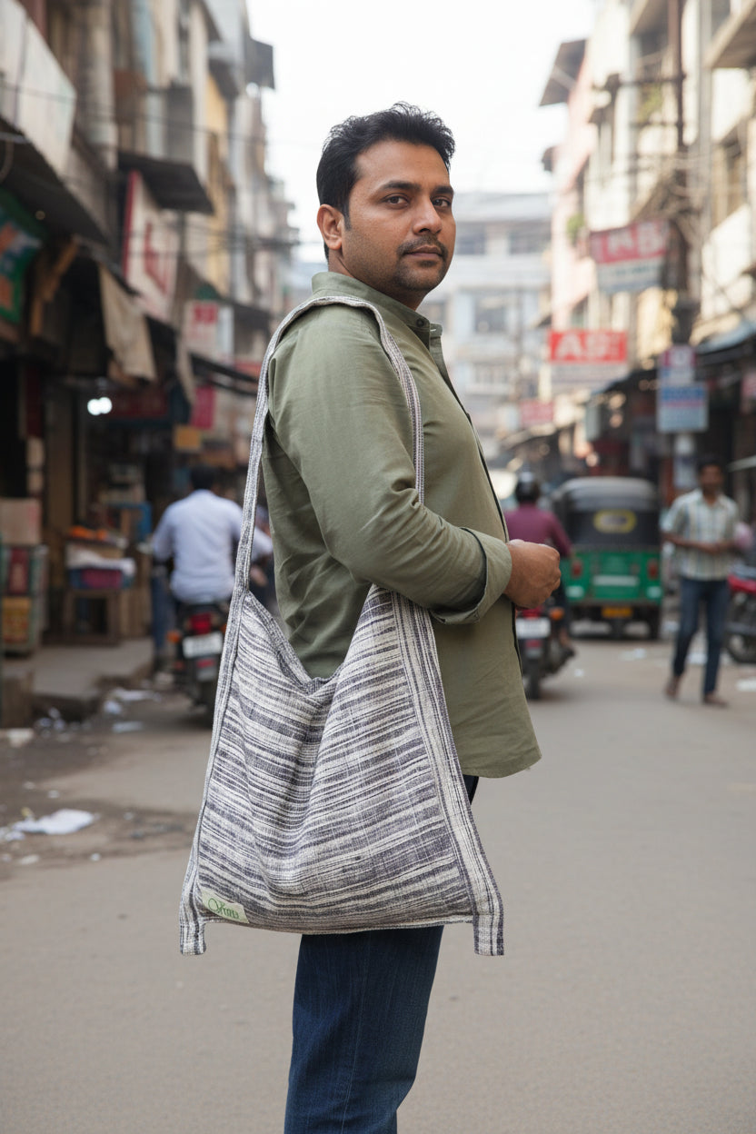 eco friendly cotton sling bag handwoven