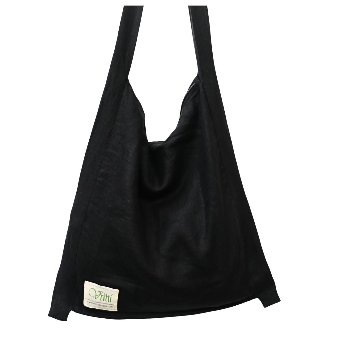 Black Classic Sustainable Linen Shoulder Bag