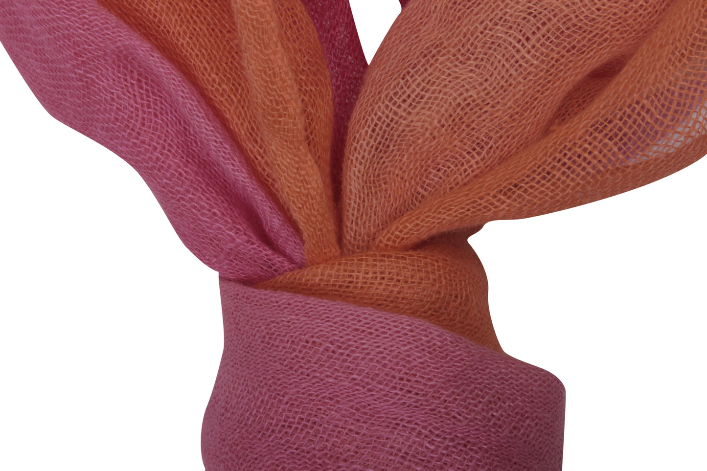 Dual Shade Handwoven Linen Scarf – Orange & Pink
