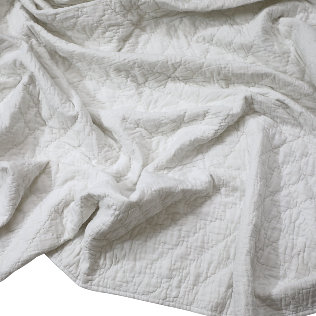 Classic White Kantha Quilt