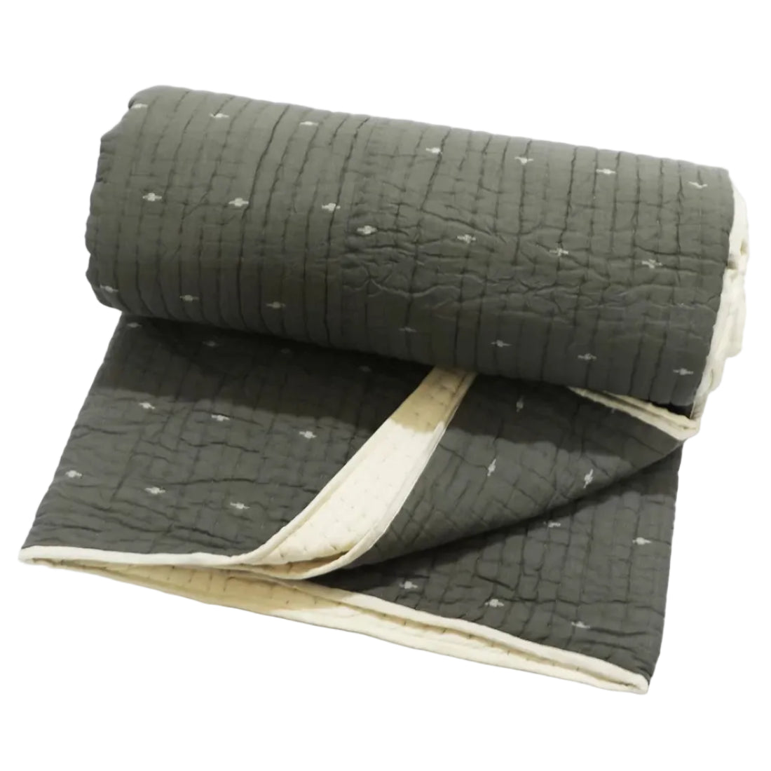 Gray Cotton Quilt – Jamdani Collection | King & Queen Size