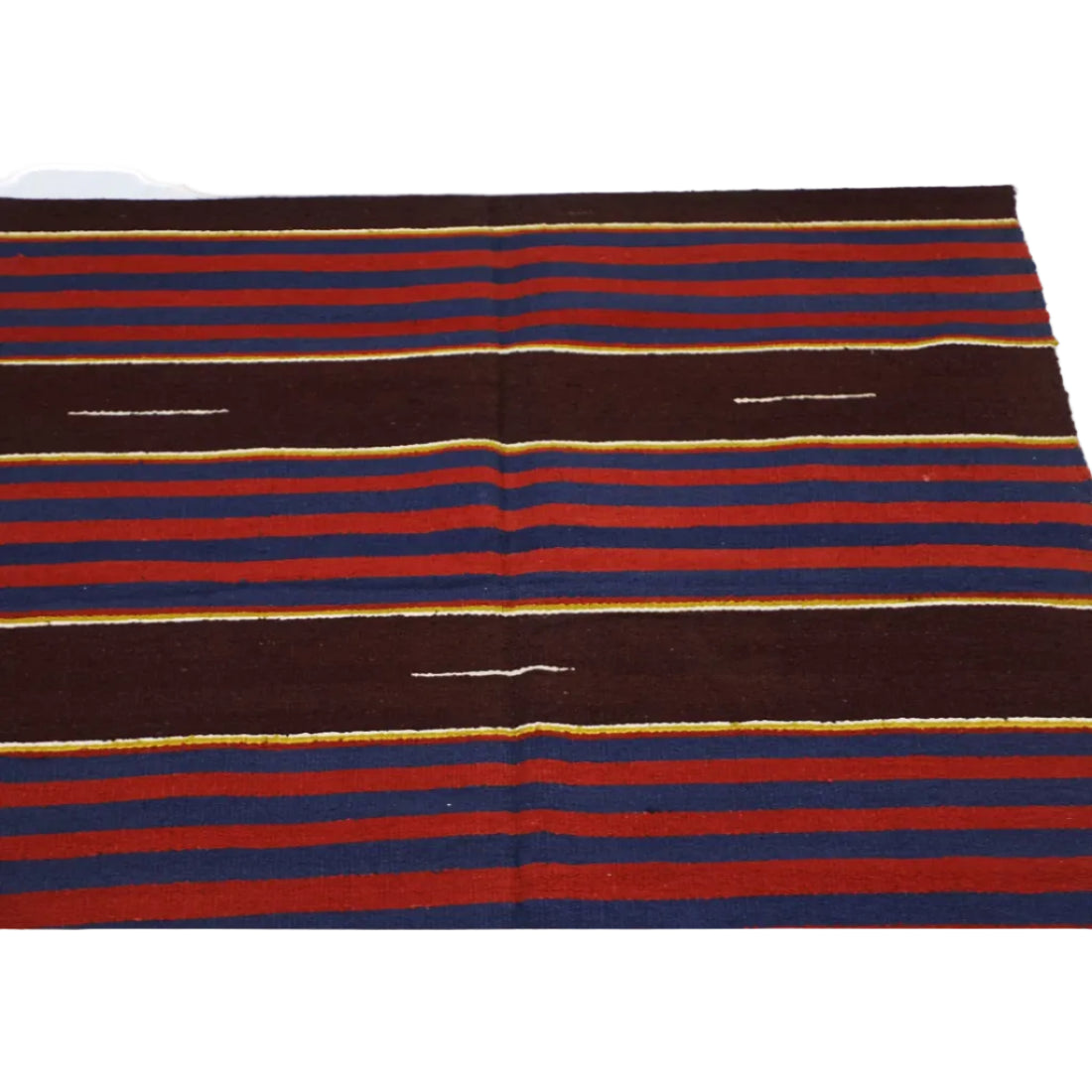 Vintage Handloom Cotton Rug — Multicolour, India (Mid 20th Century)