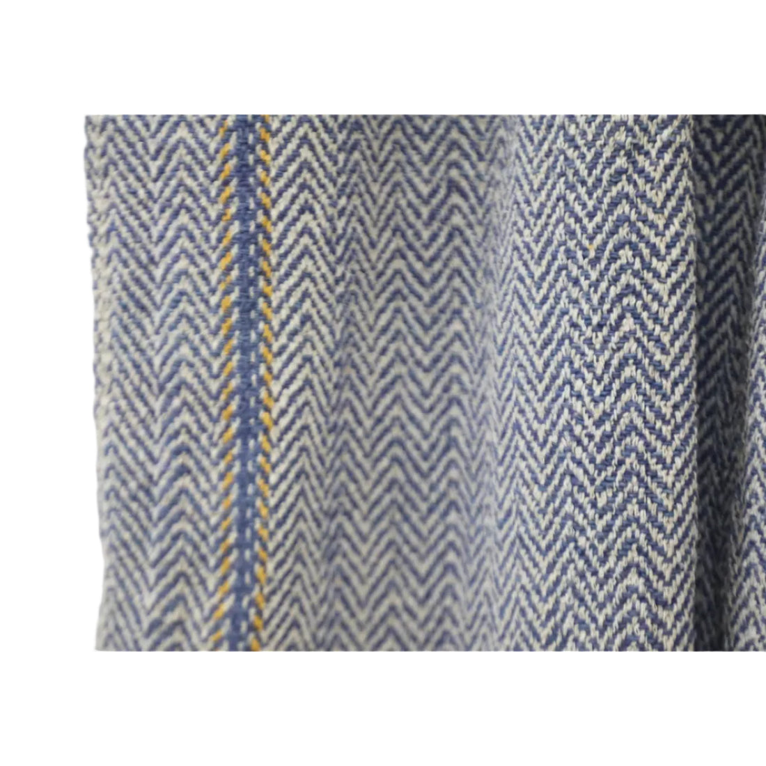 Vintage Indian Cotton Throw — Herringbone Pit-Loom Weave, Natural Indigo (Early 20th Century)