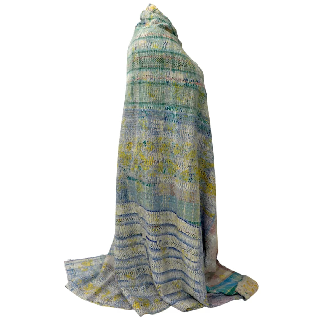 Soft Pastel Patchwork Vintage Kantha Textile