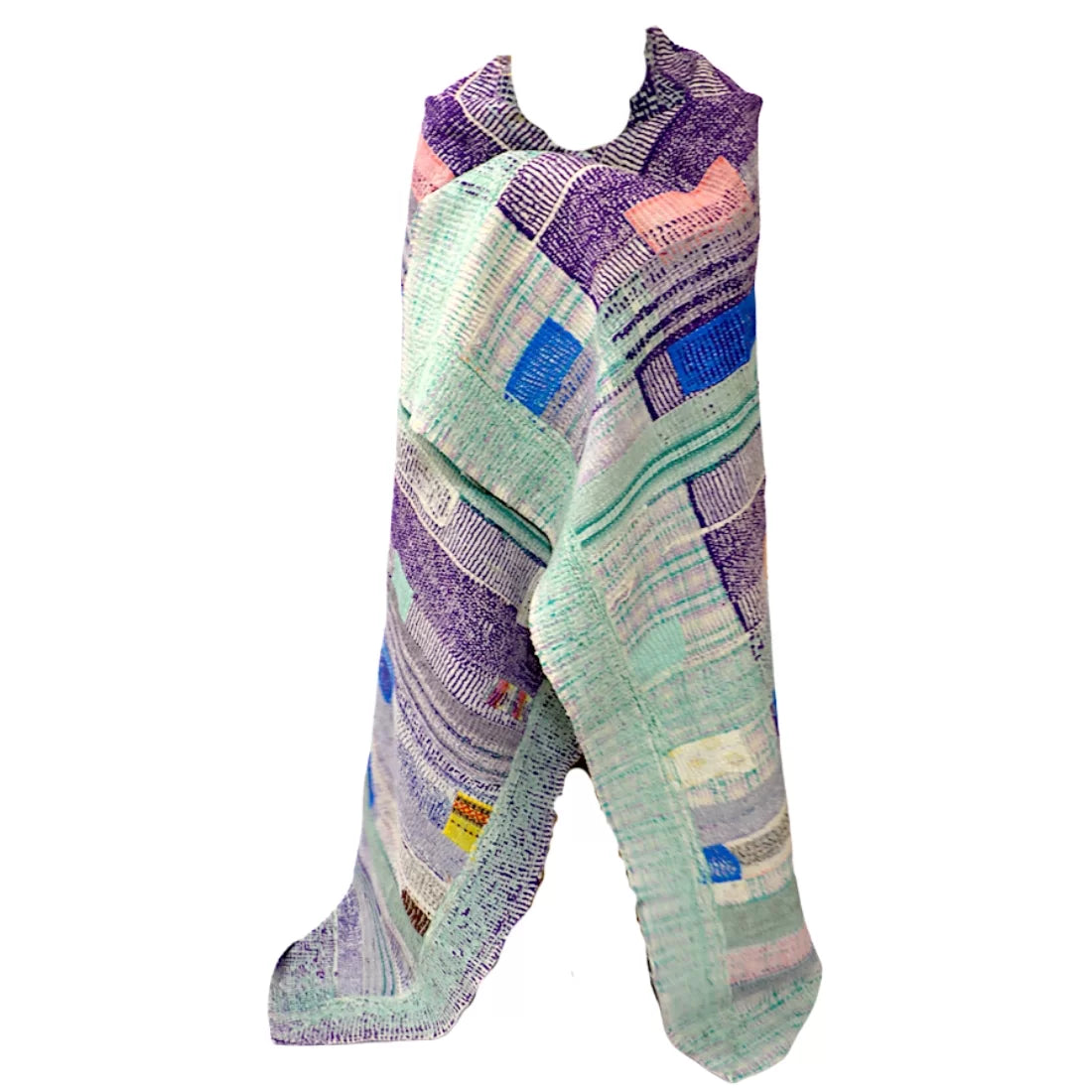 Pastel Striped Vintage Kantha Textile – Vintage Kantha Fabric Panel