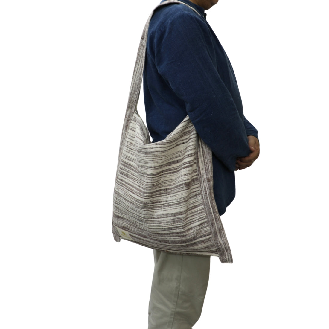Cotton Tote Jhola Bag Handloom – Chocolate Brown