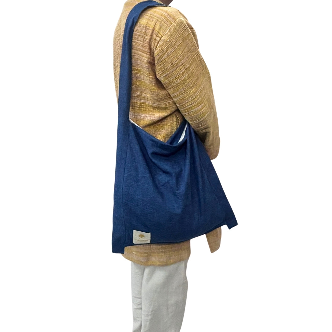 Blue Jhola Bag in Handloom Cotton