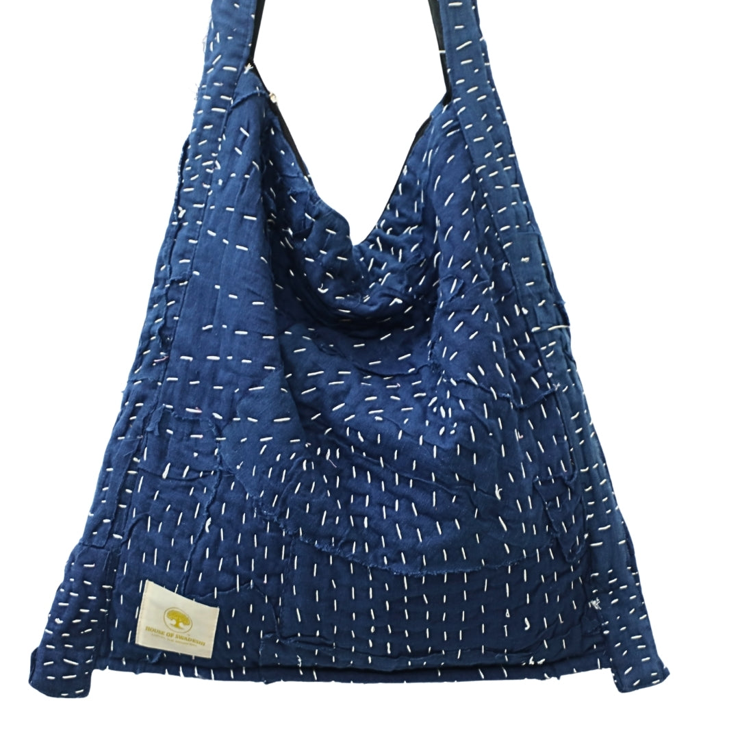 Indigo Kantha Patchwork Bag