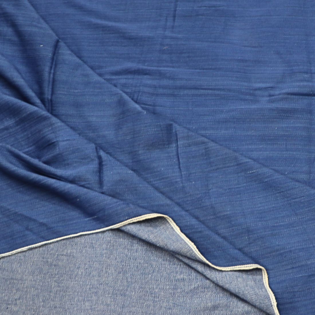 Natural Indigo Handloom Denim Fabric – Indigofera Tinctoria Plant Dyed, 9 Oz