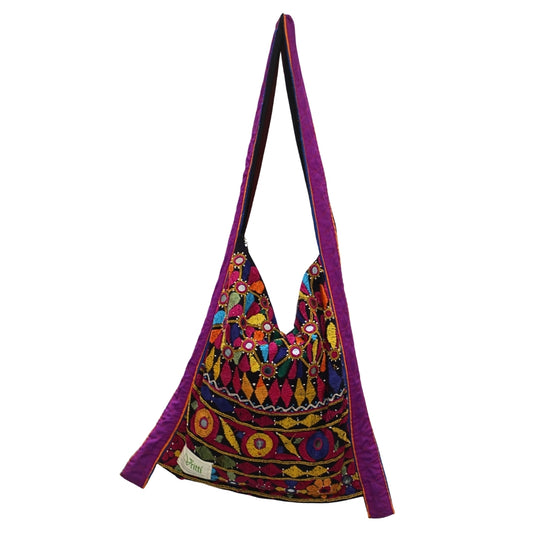 Embroidered Artisan Jhola - Hand-Stitched Luxury Bag