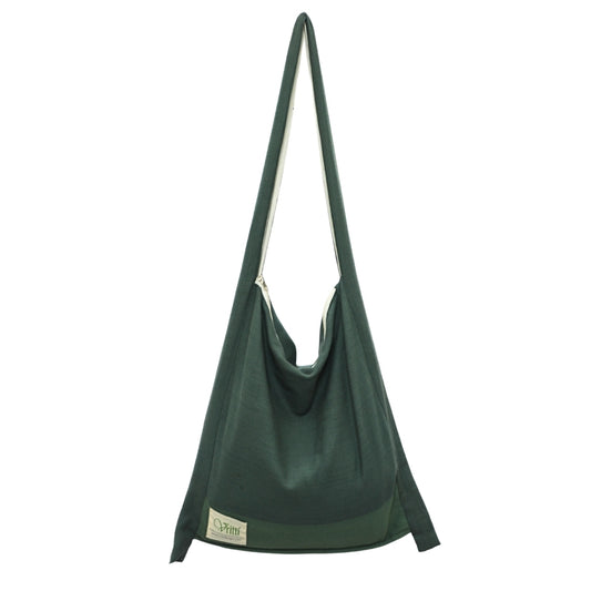 Green Handloom Jhola Bag in natural dyed organic cotton - sustainable  bag 