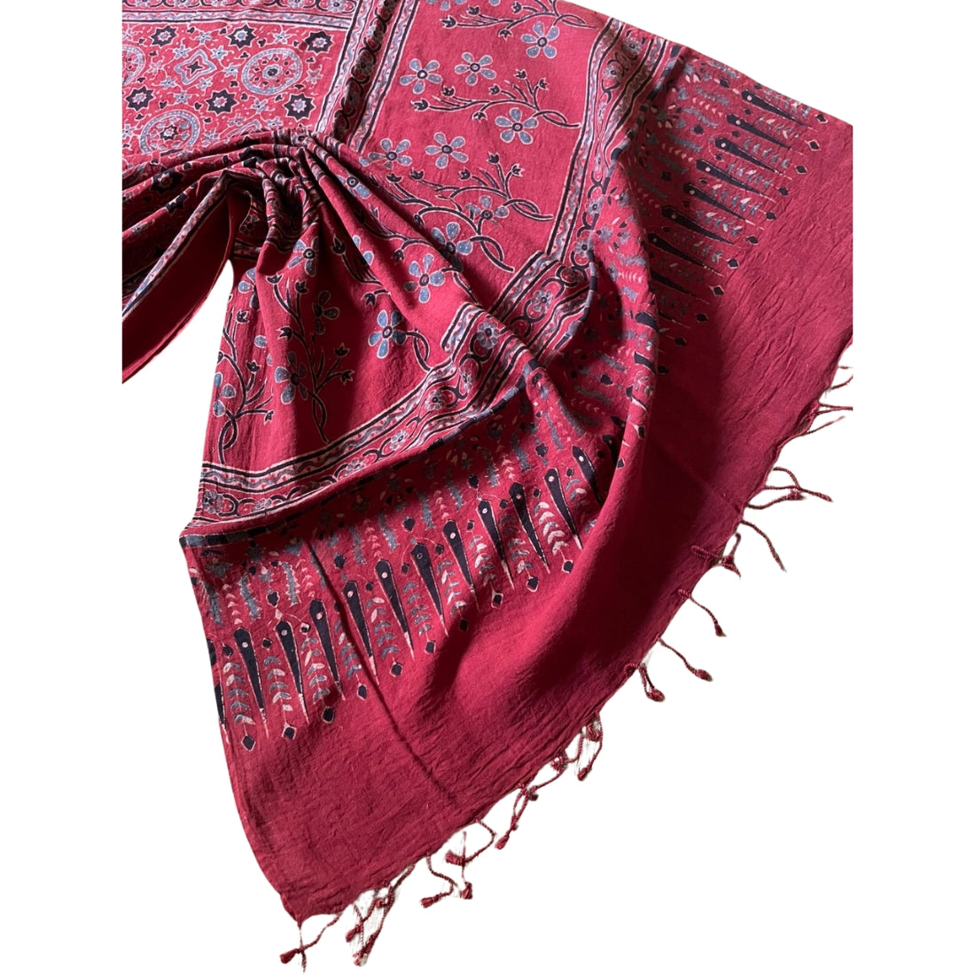 natural dyed ajrakh scarf for sustainable everyday styling
