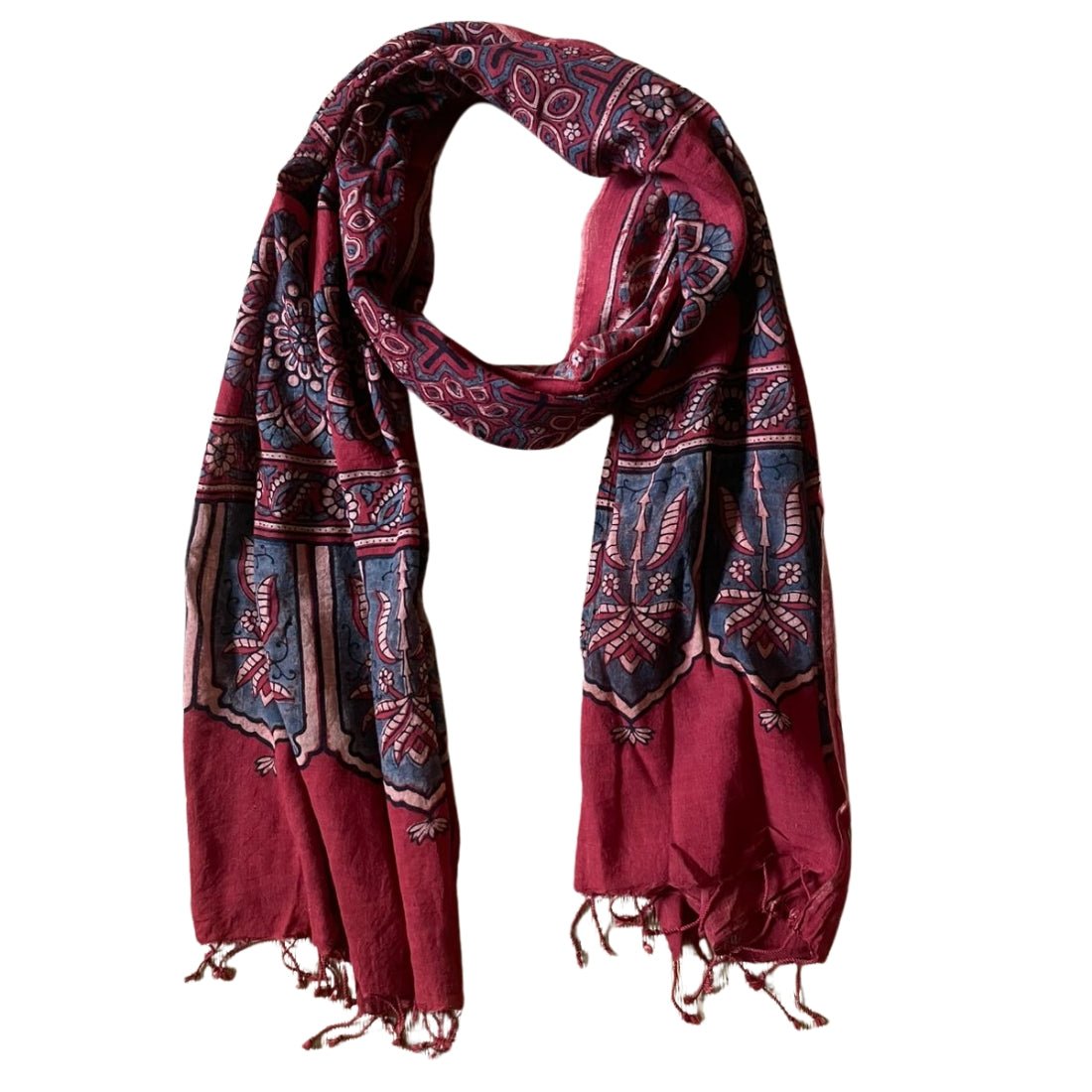 indian ajrakh scarf indian cotton scarf
