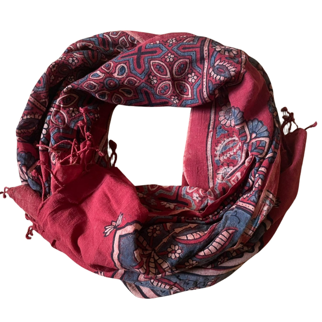indian ajrakh scarf for sustainable everyday styling
