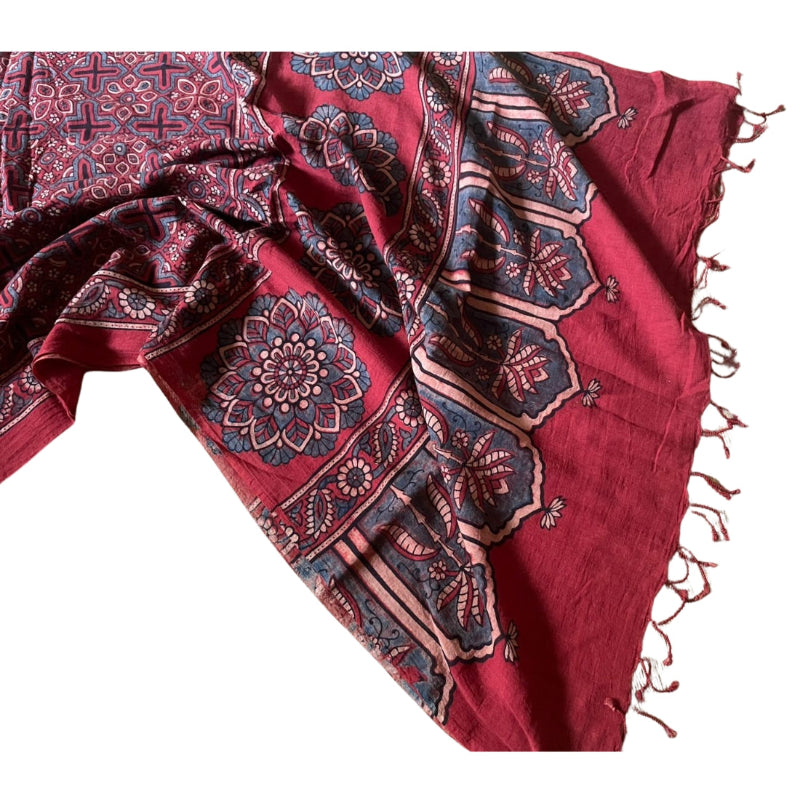 Natural Dyed Ajrakh Scarf