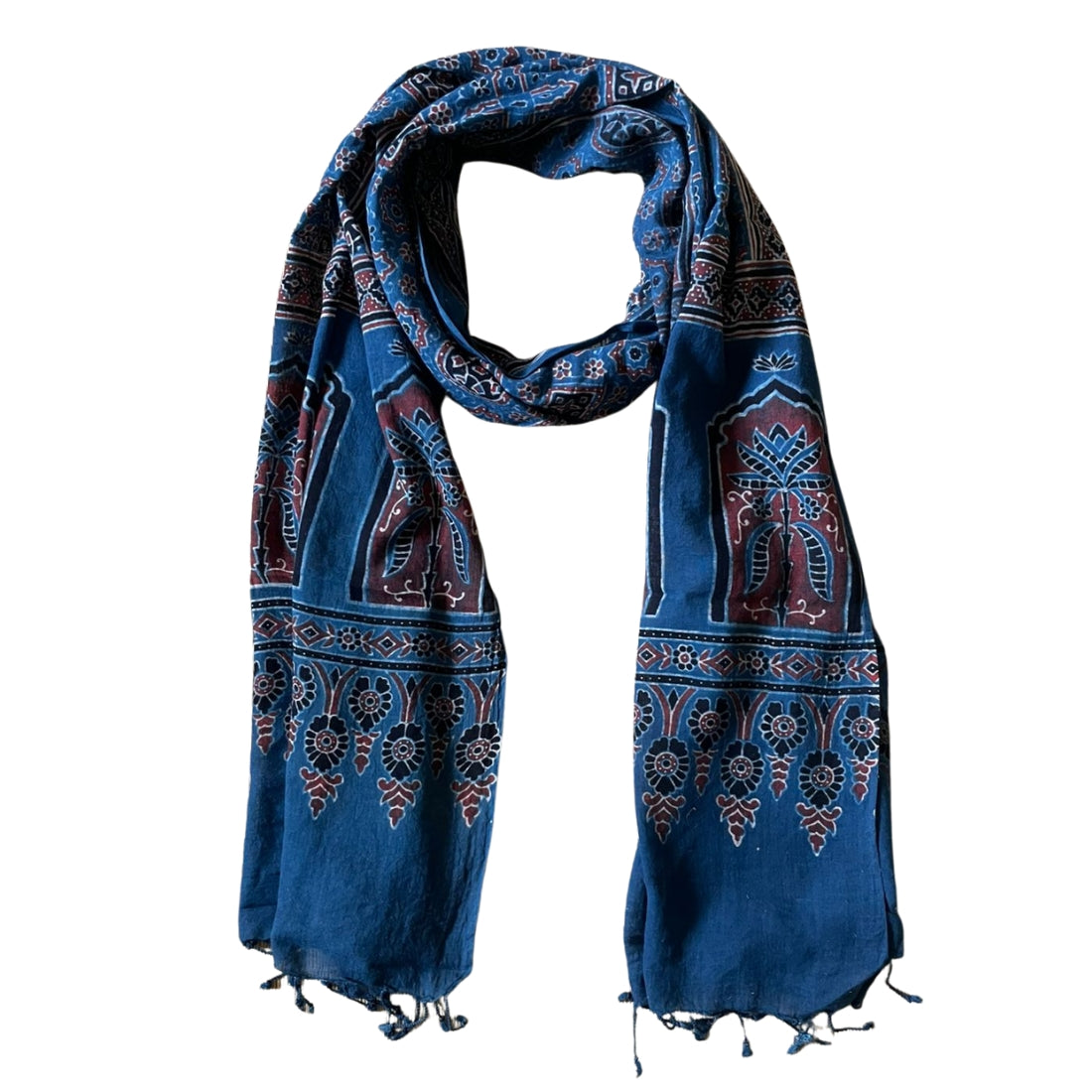 ajrakh stole indian cotton scarf
