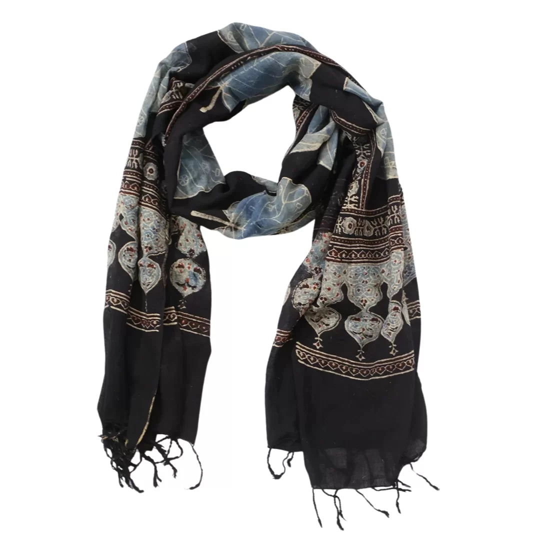 ajrakh cotton stole indian cotton scarf
