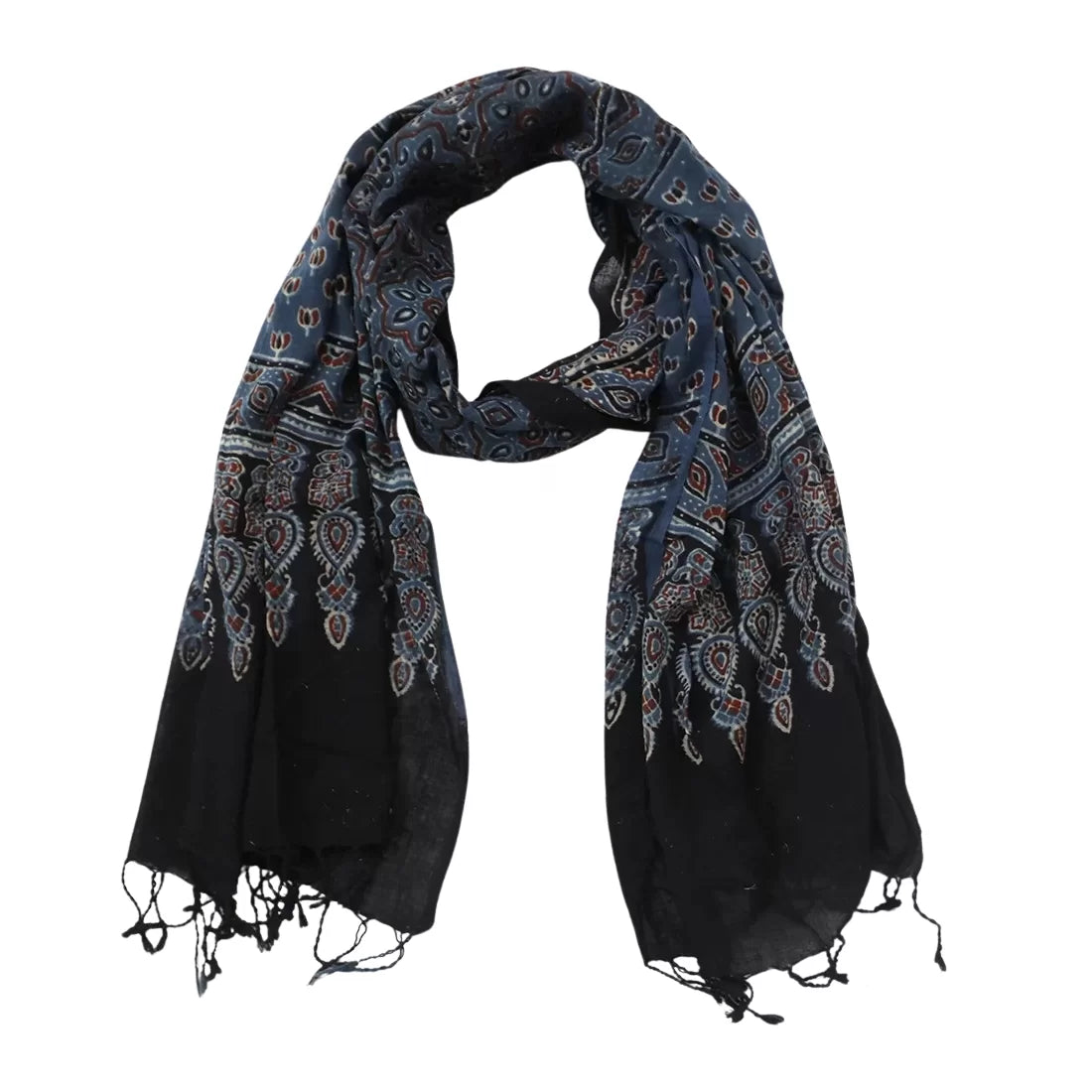 ajrakh ethnic scarf indian cotton scarf

