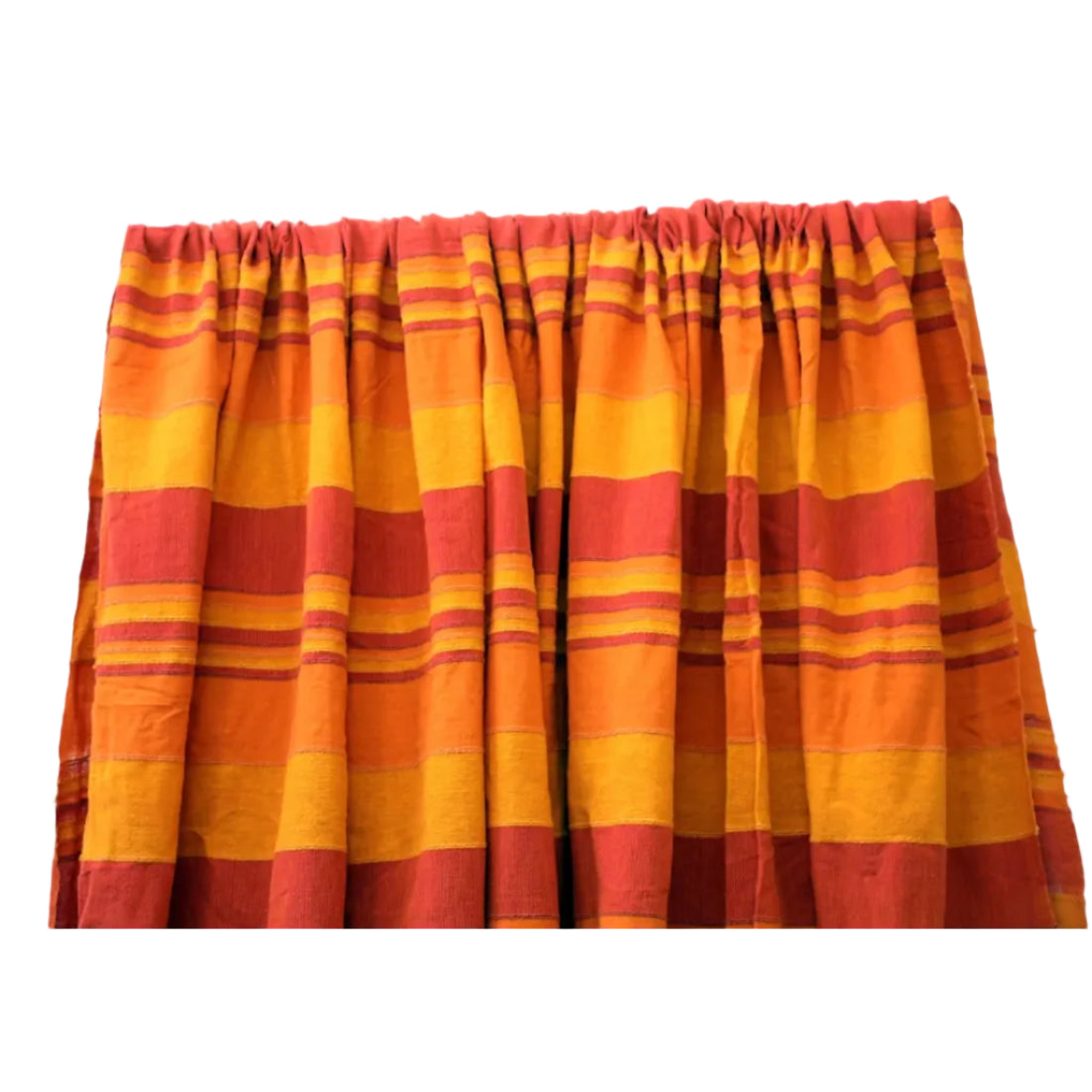 Bold, warm, and full of handcrafted character, this Orange Sofa Throw is handwoven on a traditional handloom using 100% hand-spun cotton yarn. Its rich, multi-toned orange palette brings instant warmth and vibrancy to any living space — and it comes complete with a pair of matching cushion covers for a perfectly coordinated look. Fabric: 100% Handwoven Cotton (hand-spun yarn) Throw Size: 60 x 90 inches (152 x 229 cm) Cushion Cover Size: 16 x 16 inches (40 x 40 cm)