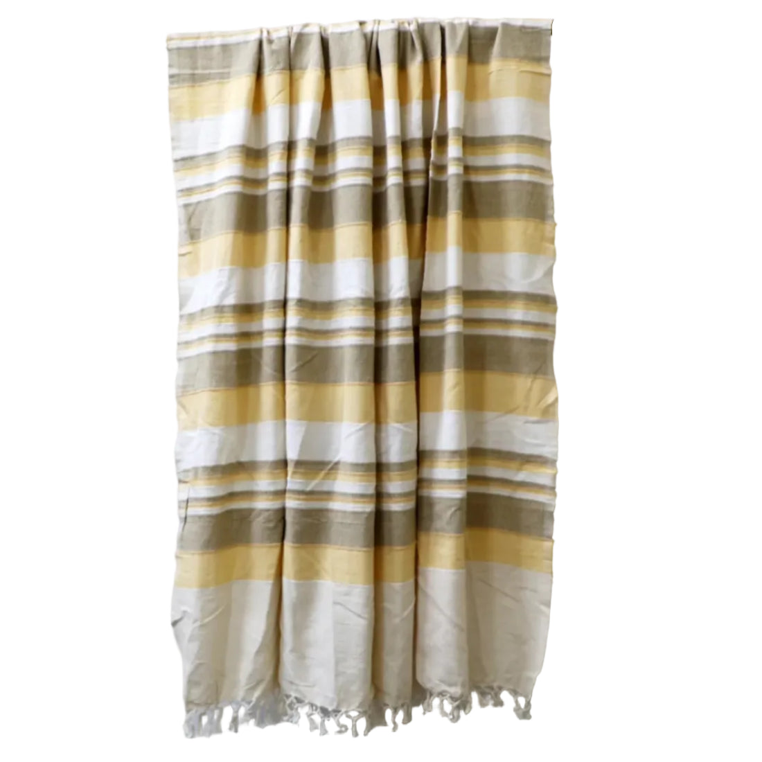 Earthy, warm, and beautifully textured, this Handloom Cotton Throw is handwoven by skilled artisans on a traditional handloom using 100% hand-spun cotton yarn. Its rich palette of multiple shades of clay, brown, and off-white creates a naturally sophisticated look that complements any home aesthetic. Fabric: 100% Handwoven Cotton (hand-spun yarn) Size: 60 x 90 inches (152 x 229 cm) Colour: Multiple shades of Clay, Brown and Off-White Generously sized and wonderfully versatile