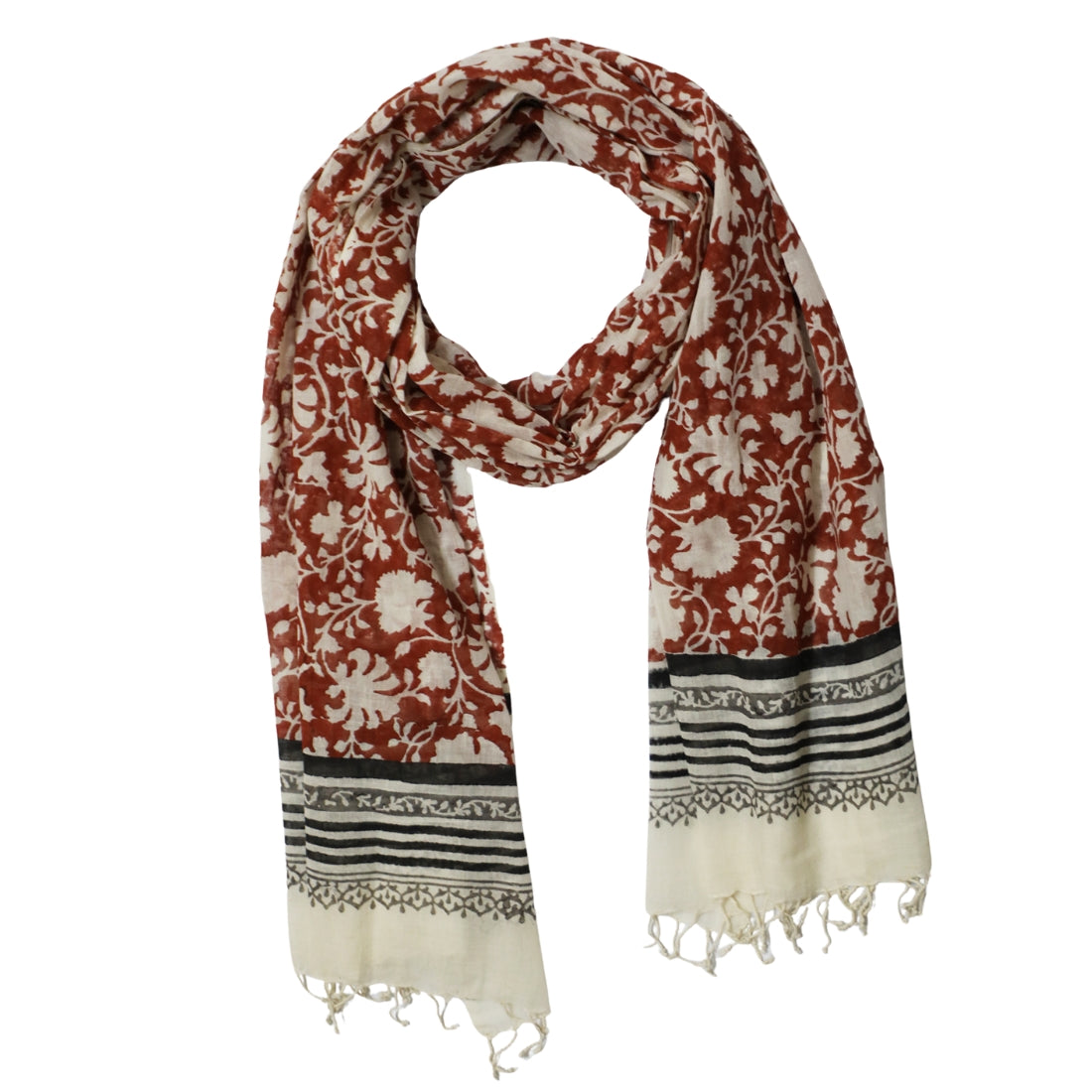 cotton block print scarf handmade cotton scarf
