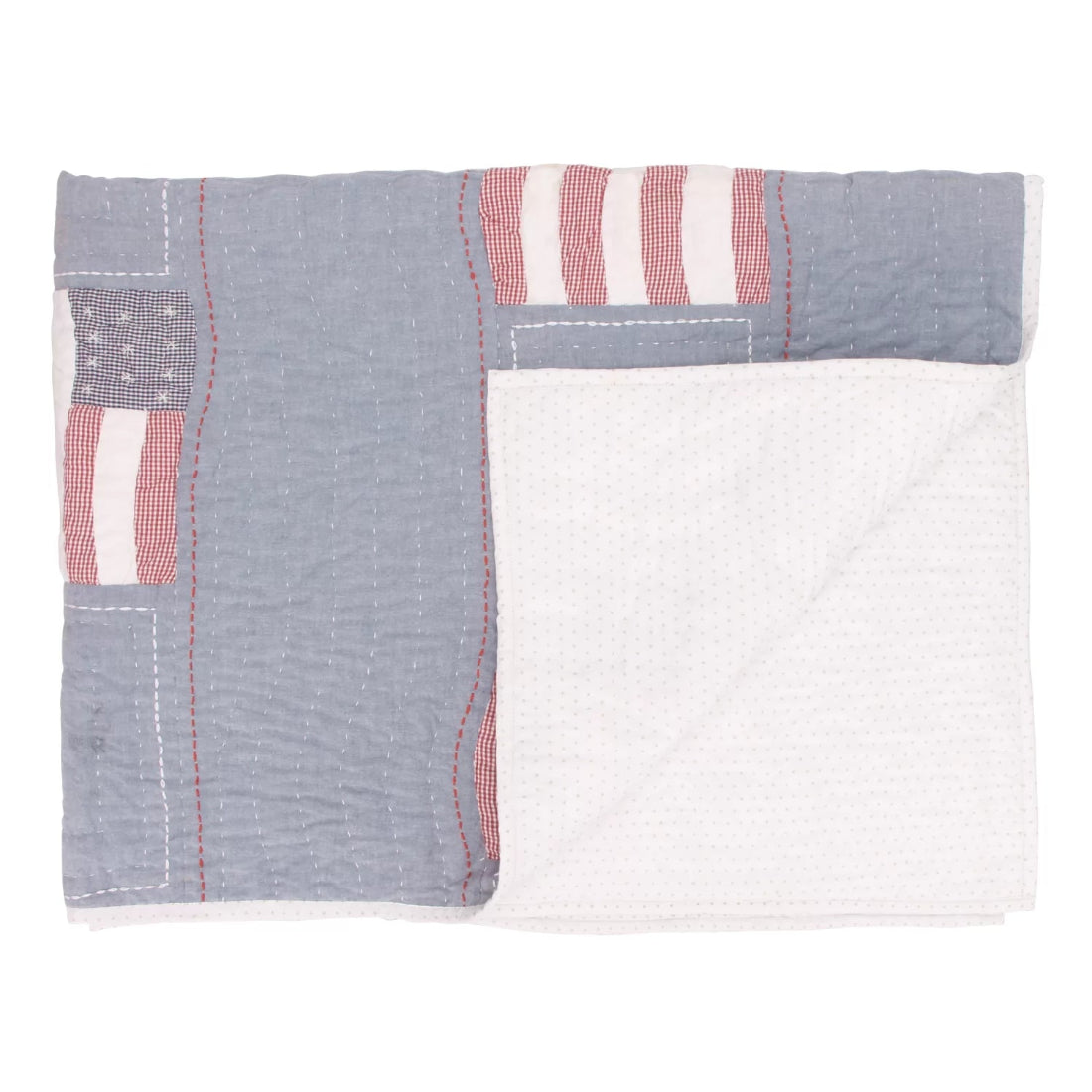 Baby Boy Quilt In Grey – Handcrafted Kantha Cotton Quilt