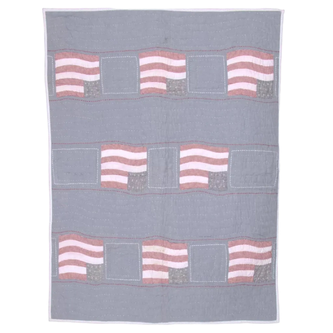 Baby Boy Quilt In Grey – Handcrafted Kantha Cotton Quilt