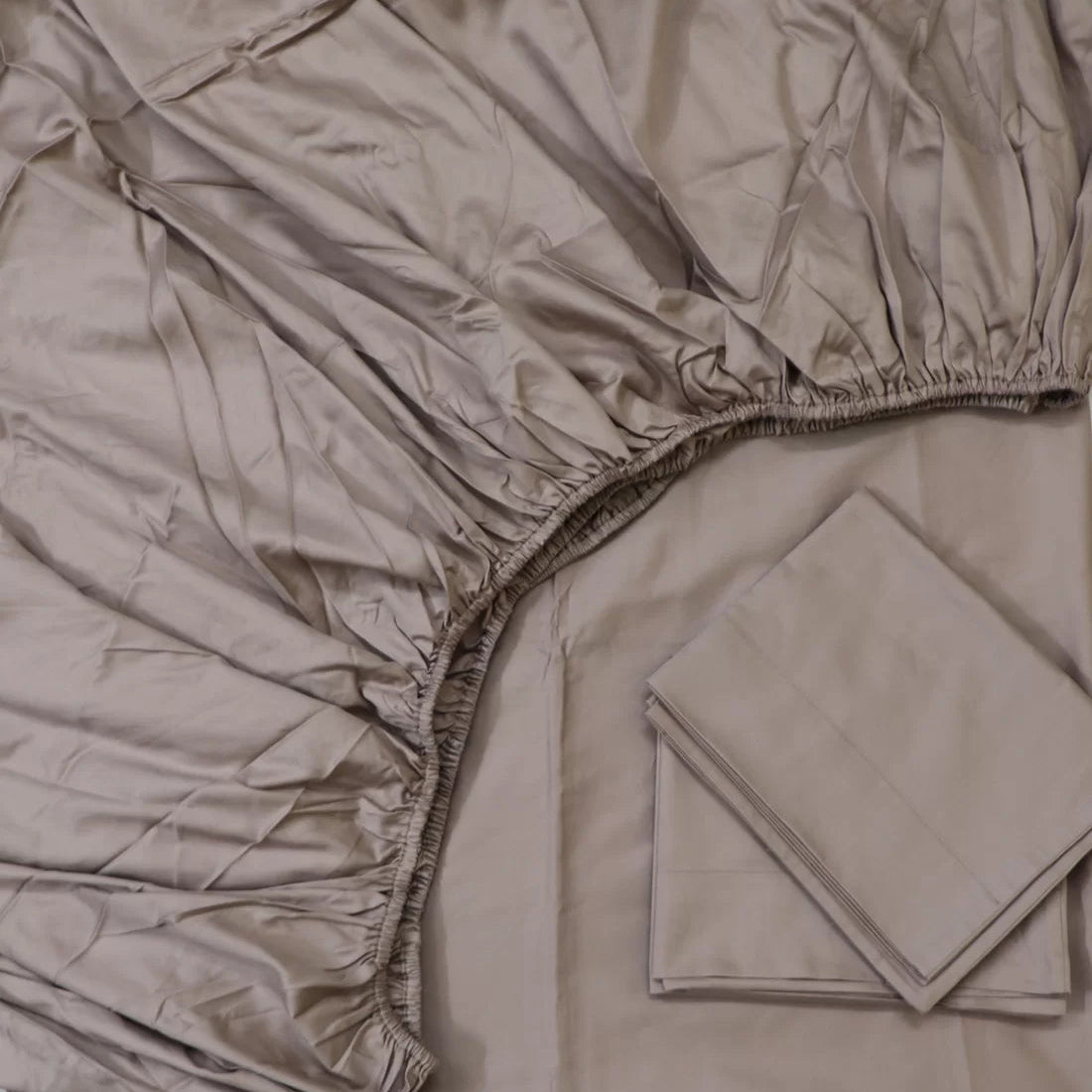 Cotton Satin Bedsheet — Plum Colour, Fitted & Flat Sheets