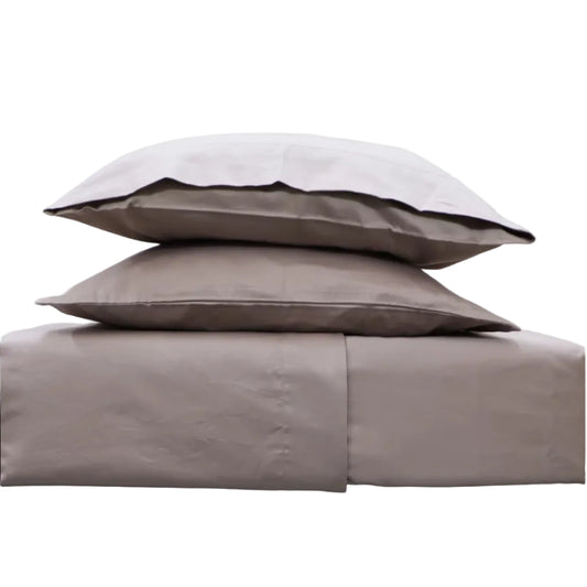 Cotton Satin Bedsheet — Plum Colour, Fitted & Flat Sheets