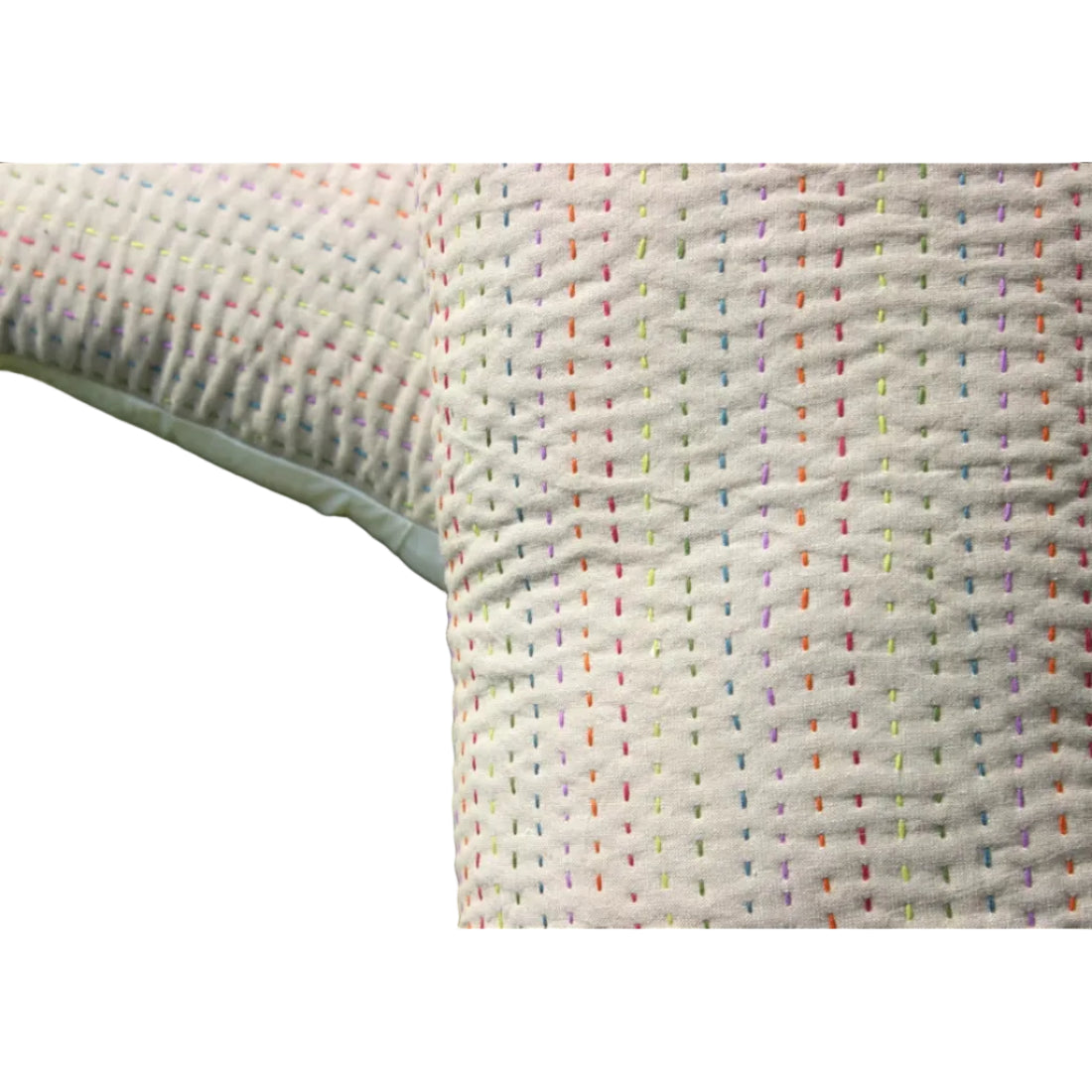 Kantha Pillow Cover Pair | Beige & Off-White | House of Swadeshi
