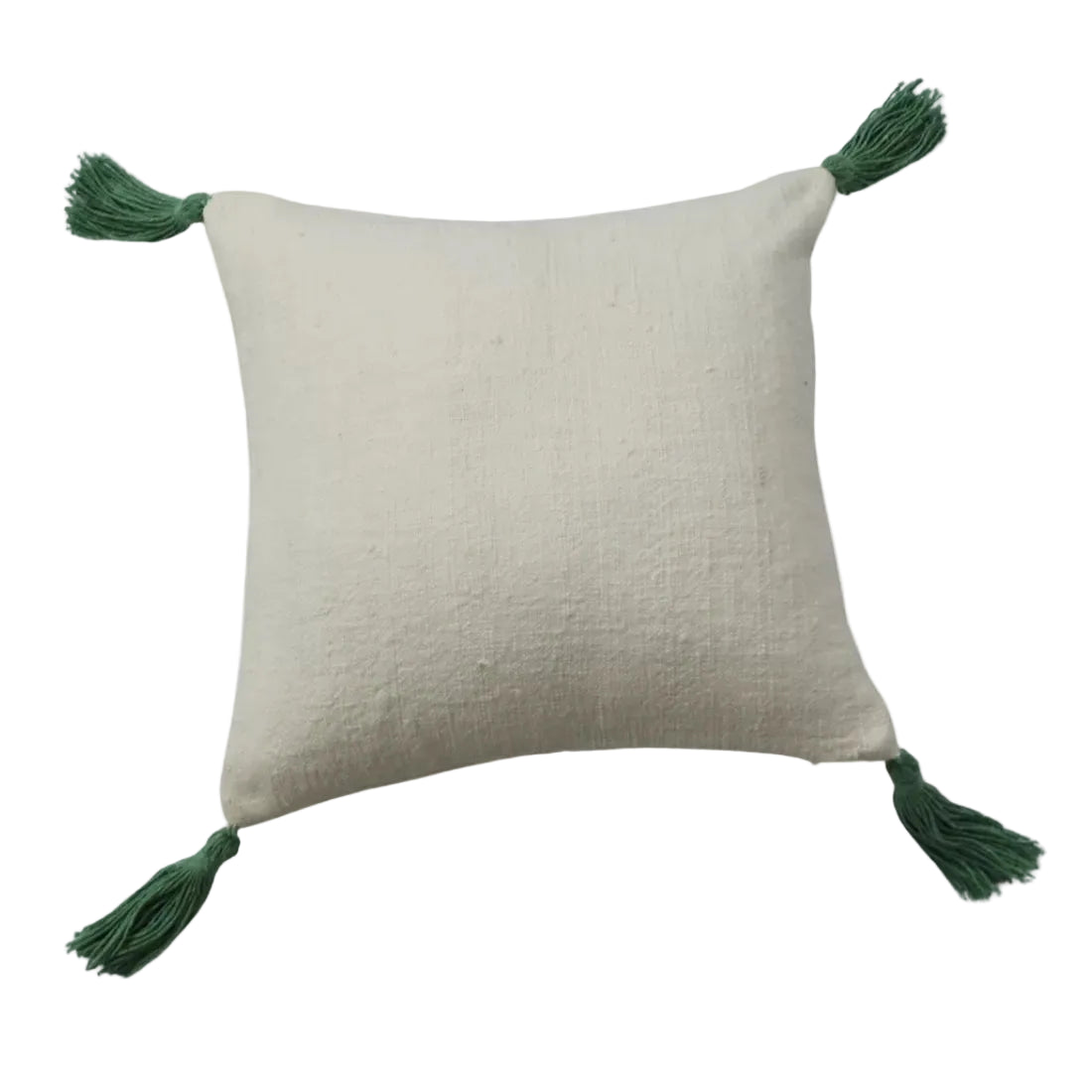White Cotton Cushion Cover | Choose Tassel Colour | House of Swadeshi