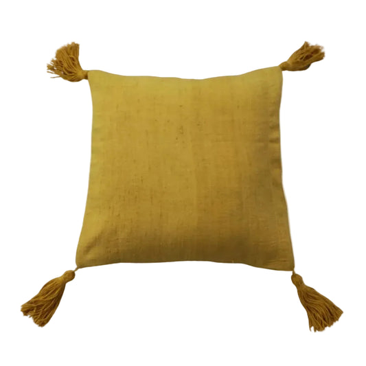 Light Yellow Silk Cushion Cover | Marigold Natural Dye | House of Swadeshi