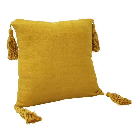 Yellow Silk Cushion Cover | Marigold Natural Dye | House of Swadeshi