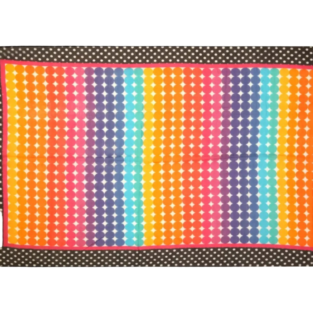 Digital Print Cotton Scarf – Multicolour Polka Dot