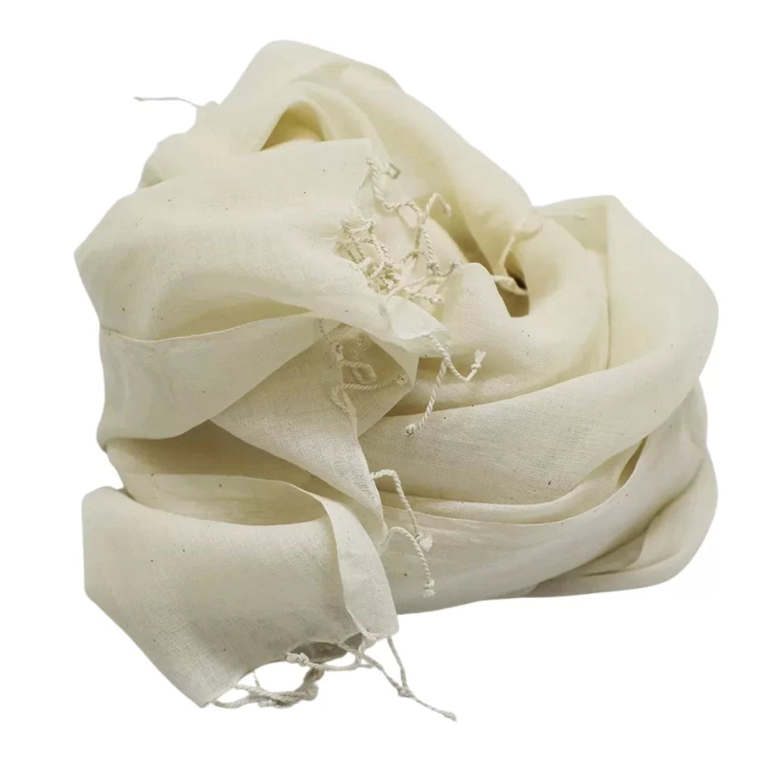 Handloom Cotton Scarf for Dyeing | Natural Kora | 70x200 cm