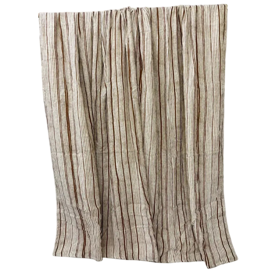 Elevate your sleep experience with the quiet luxury of our Dohar Blanket — a beautifully layered bedding essential crafted for those who appreciate both style and comfort. The warm honey brown striped linen top layer brings natural sophistication to your bedroom, while the soft ivory cotton layers beneath ensure a cosy, breathable feel through every season. Top Layer: Honey brown striped linen fabric Middle and Bottom Layers: Solid ivory cotton fabric Size: 94 x 94 inches (Double Bed) Colour: Honey Brown 