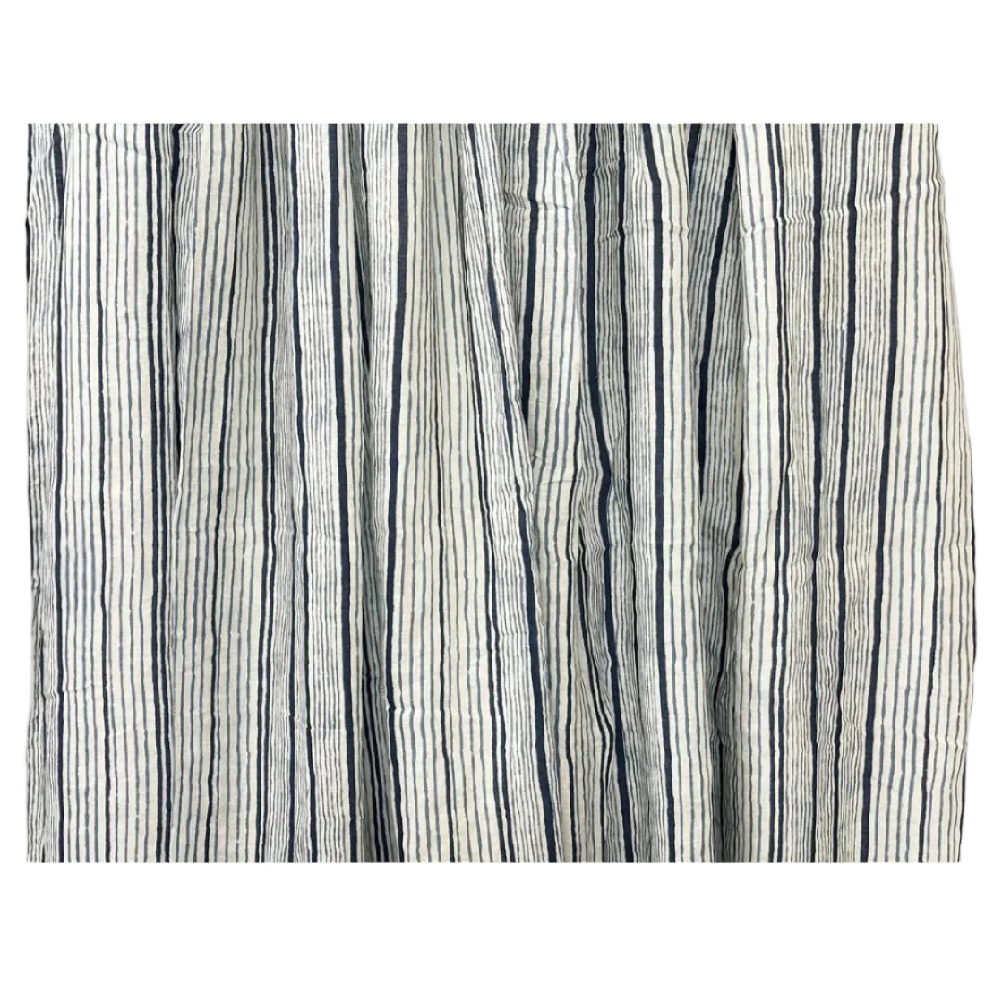 Dohar Blanket — Blue Striped Linen, Three-Layer Double Bed
