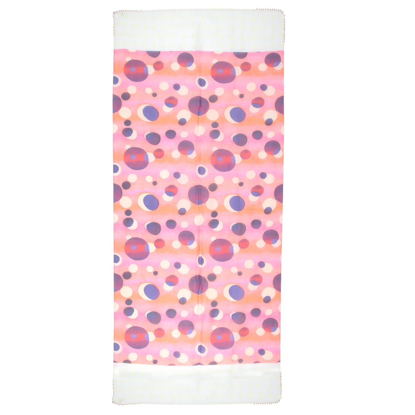 Digital Print Cotton Silk Scarf | Pink & Brown Pebble Design | 65x200 cm