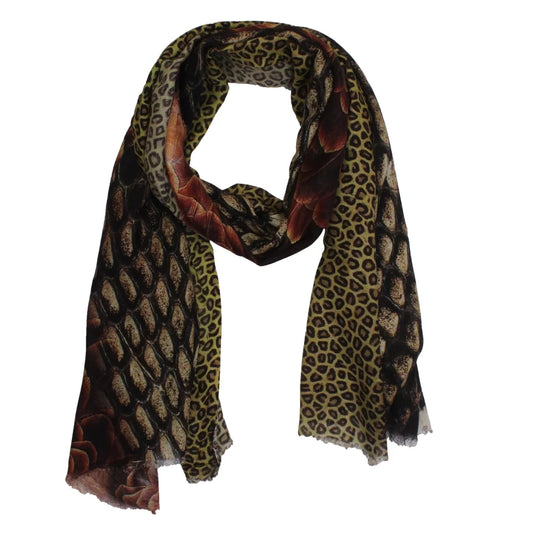 Digital Printed Modal Scarf – Vibrant Multicolour Art Print