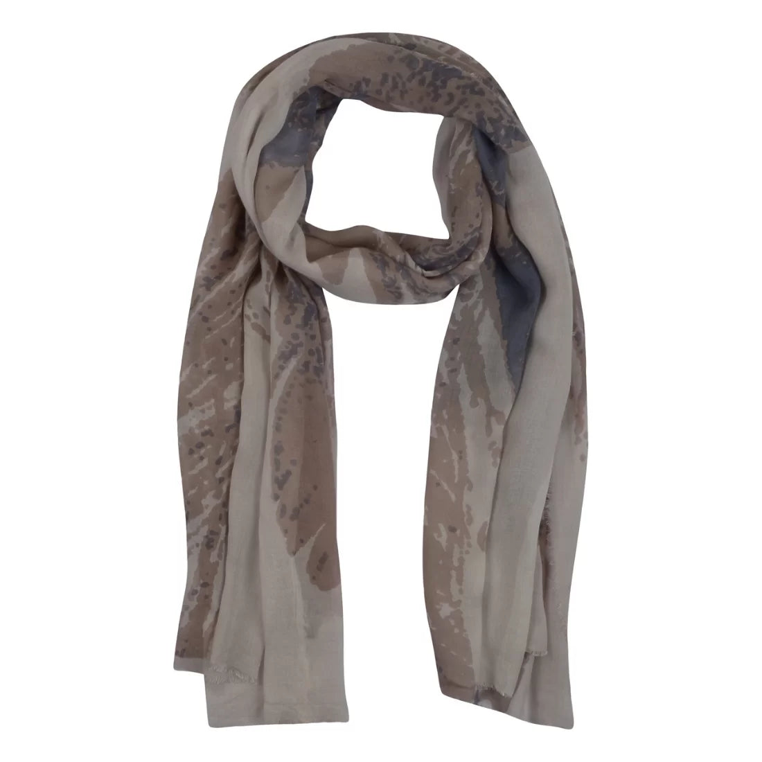 Grey Bloom Digital Printed Modal Scarf | Lightweight Multicolour Wrap