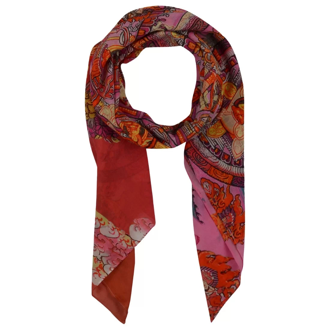 Printed Silk Cotton Square Scarf – 120 x 120 cm | All-Season Wrap