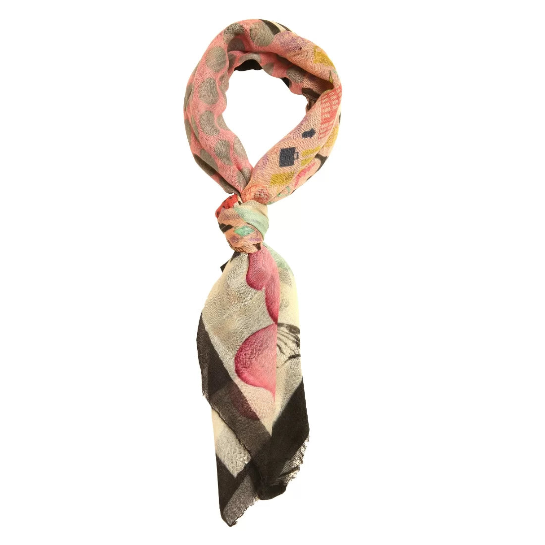 Polka Dot Digital Print Linen Scarf – Handwoven, All-Season