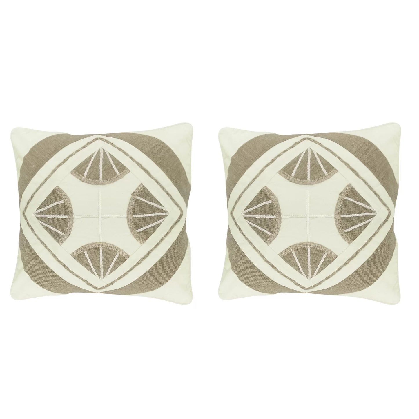 Patchwork Cotton & Jute Cushion Covers | Set of 2 | House of Swadeshi