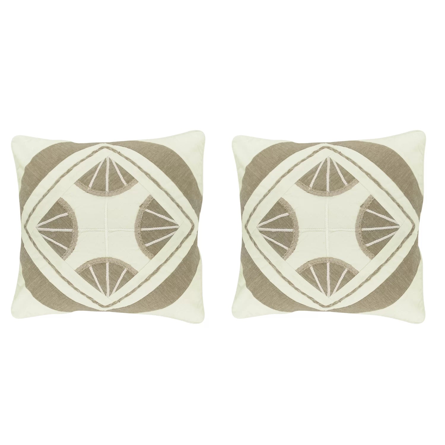 Patchwork Cotton & Jute Cushion Covers | Set of 2 | House of Swadeshi