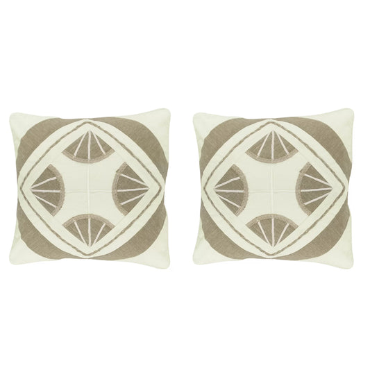 Patchwork Cotton & Jute Cushion Covers | Set of 2 | House of Swadeshi