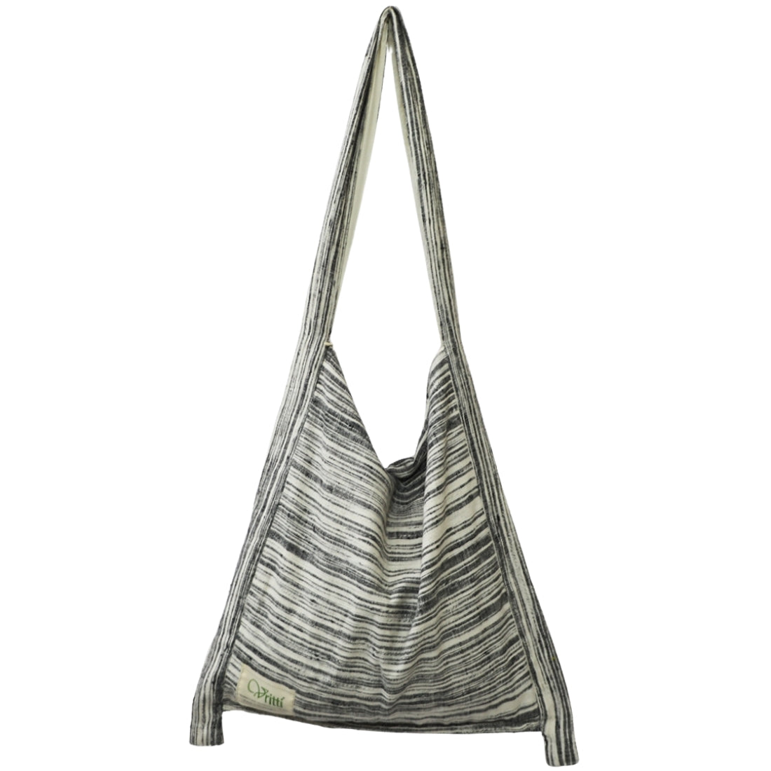 Handloom Cotton Jhola Bag in Black & White 