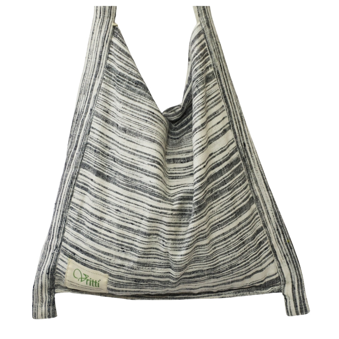 Handloom Cotton Jhola Bag in Black & White