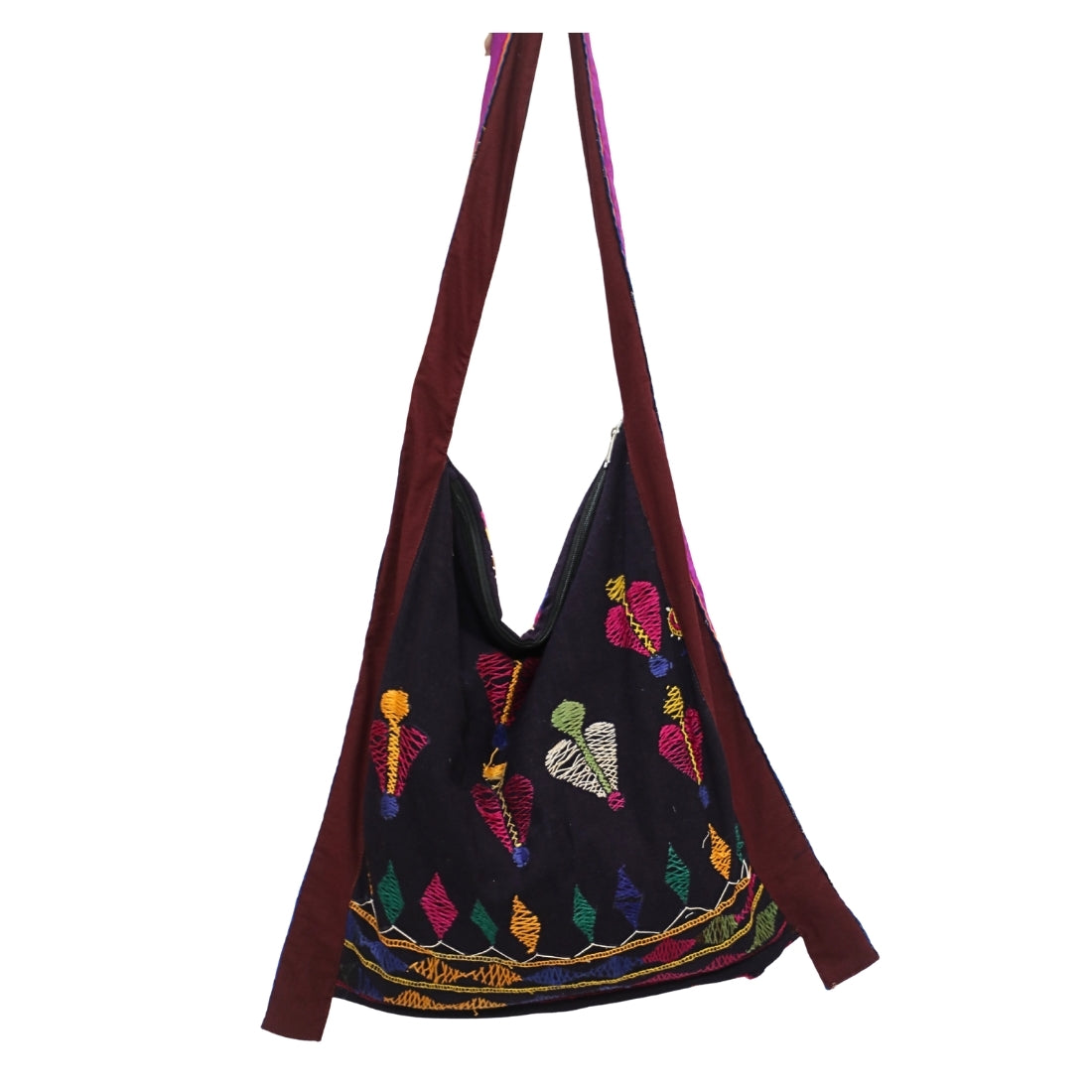 Embroidered Artisan Jhola - Hand-Stitched Luxury Bag