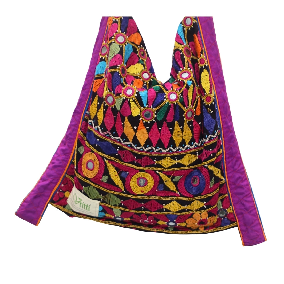 Embroidered Artisan Jhola - Hand-Stitched Luxury Bag